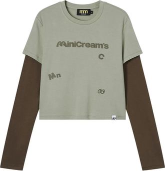 Mini Cream Top a strati - Verde