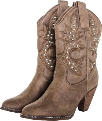 Naughty Monkey Womens Houston Western Boots In Taupe