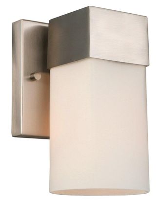 Eglo Eglo Ciara Springs 1 Light Wall Light With Brushed Nickel Finish & Frosted Glass Shade