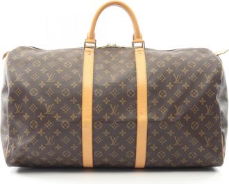 Louis Vuitton Brown Pvc Coated Canvas Monogram Leather Boston Bag (Pre-Owned)