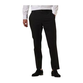 Selected Broeken, Heren, Zwart, S, Polyester, Slim-Liam Flex Zwarte Pantalon