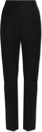Dolce & Gabbana Wool Pleated Broeken - Dames - Slim Fit Broeken - Zwart - S - Wol - Broeken