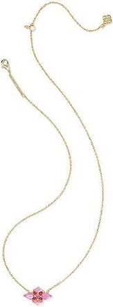 Kendra Scott Abbie Crystal Short Pendant Womens Necklace Womens Necklace Gold Red Mix, Brass/Crystal