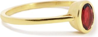 The Lovery Oval Garnet Bezel Ring