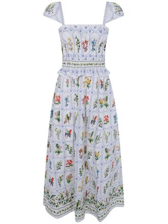 Farm Rio Dress Maxi Tropical Porcelain