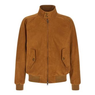 Baracuta G9 Suede Harrington Jacket - male - Baracuta - Leather Jackets - Brown - 2XS - Jackets