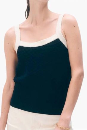 White + Warren Boucle Tank In Midnight/ivory Trim
