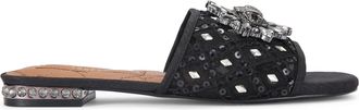 Kurt Geiger Womens Chelsea Flat Sandal Sandals - Black Fabric - Size UK 8