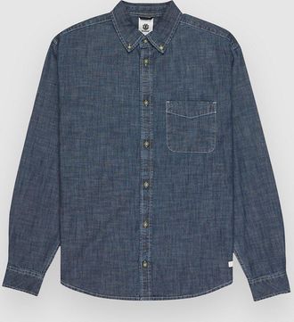Element Button Down Regular Chambray Hemd blau