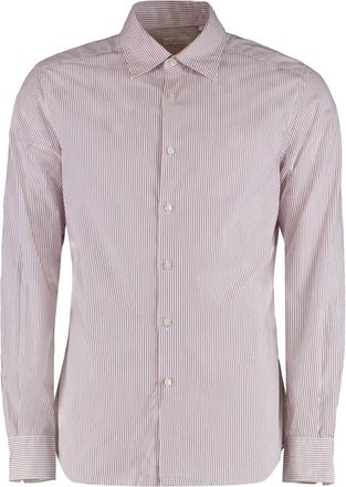 Slowear Glanshirt Gestreept Katoenen Overhemd - Heren - Casual Overhemden - Veelkleurig - 2XL - Katoen - Overhemden