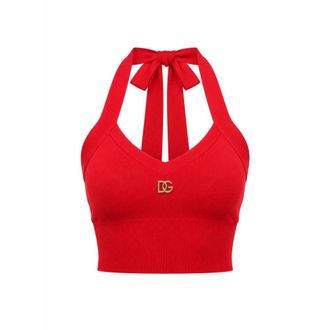 Dolce & Gabbana Camiseta de tirantes de lana - Tops - Mujer - Rojo - L
