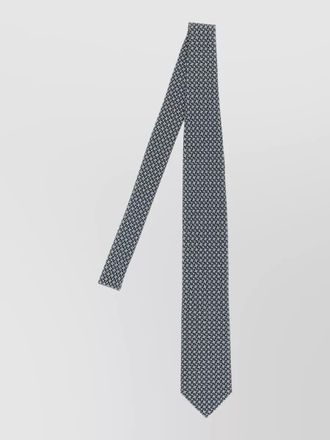 Brioni silk tie slim design pointed tip geometric