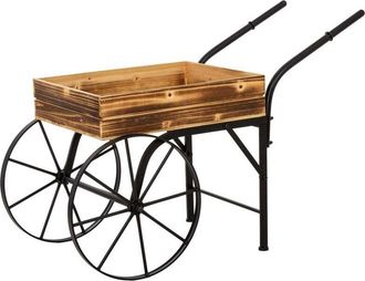 Wanderlust Deco Carro Macetero De Madera Marr&oacute;n 49,5x12,5x41h Cm