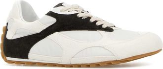 Bottega Veneta Womens Two-Tone Suede And Fabric Orbit Sneakers Opticwhiteespresso
