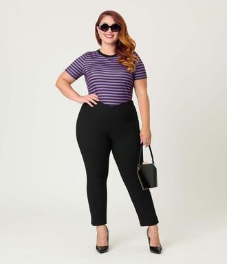 Unique Vintage Plus Size Back To Basics Top in Purple at Nordstrom, Size 5X