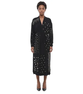Stella McCartney Black V Neck Midi Dress