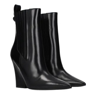 Valentino Garavani Womens Black Leather Ankle Boots