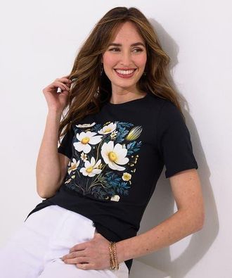 Joe Browns Cotton Slub Graphic Tee in Fancy Floral at Nordstrom, Size Small