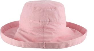 Scala Scala Womens Cotton Big Brim Hat with Inner Drawstring & UPF 50+ Rating Sun, Pink, One Size