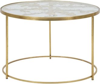 Mauro Ferretti Mesa de centro redonda de metal dorado con mariposas ø cm 60x40,5
