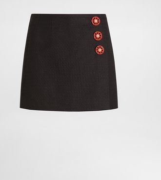 Dolce & Gabbana Miniskirt In Fabric - Woman Skirts Black 38