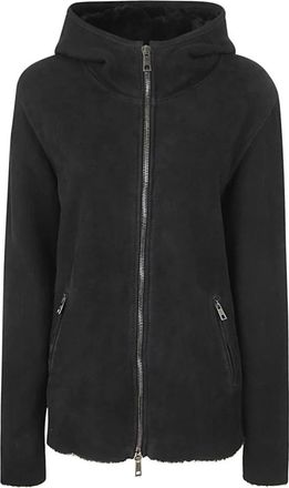 Giorgio Brato Zwarte Shearling Bomberjack - Heren - Zomerjassen - Zwart - 2XL - Jassen