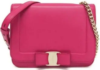 Ferragamo Pre-owned Cross Body Bags, female, Pink, Size: ONE SIZE Pre-owned Leather Crossbody Bag