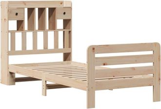 vidaXL Cama Con Estanter&iacute;a Sin Colch&oacute;n Madera Maciza De Pino 90x200 Cm Vidaxl