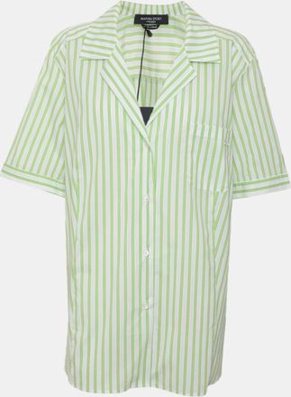 Marina Rinaldi Marina Sport By Marina Rinaldi Green Stretch Cotton Short Sleeve Shirt