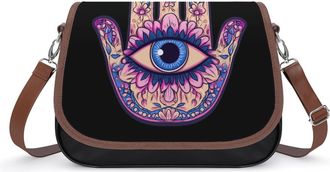 Generic Floral Hamsa Hand Evil Eye Crossbody Bags for Women Shoulder Messenger Bag Purse Handbags