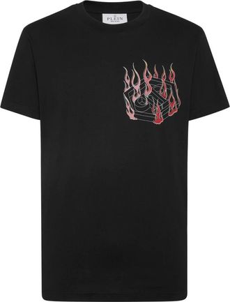 Philipp Plein T-Shirt Ronde Hals Hexagon - Heren - T-shirts - Zwart - 4XL - Katoen - Tops