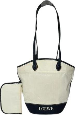 Loewe Pre-owned Tote Bag - Dames - Vintage Shopper - Wit - ONE Size - Leer - Vintage