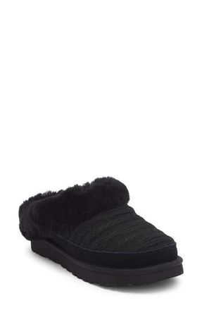 UGG Cluggette Genuine Shearling Lined Indoor/Outdoor Slipper in Black at Nordstrom Rack, Size 8
