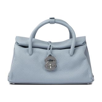 Zanellato Blue Handbag with Roll-Top Closure
