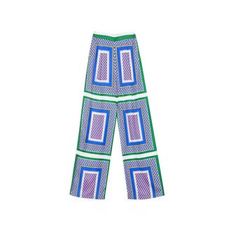 La petite &eacute;toile Broek met wijde pijpen en sjaalprint POLETTE