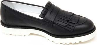 Hogan Loafers met franjes - Dames - Loafers - Zwart - 40 EU - Leer - Schoenen