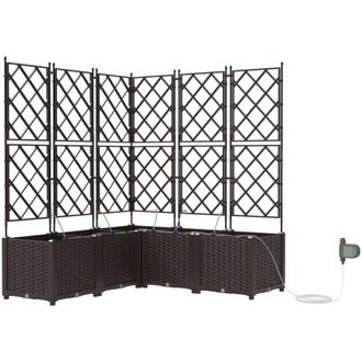 vidaXL Jardineras Marr&oacute;n 120 X 120 X 142 Cm Acero Vidaxl