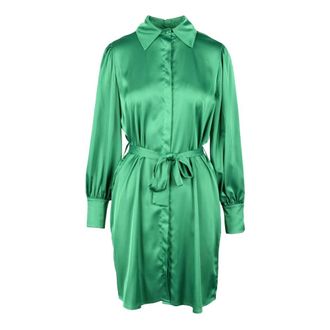 Think Polyester Damesjurk - Dames - Shirt Kleedjes - Groen - XL - Polyester - Kleedjes