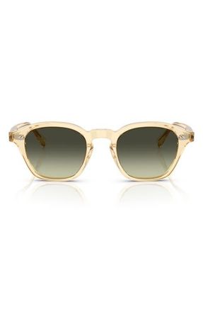 Oliver Peoples 48mm Small Square Sunglasses in Yellow Beige/G-15 Gradient at Nordstrom