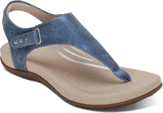 Aetrex Womens Ellie Thong Sandal In Blue