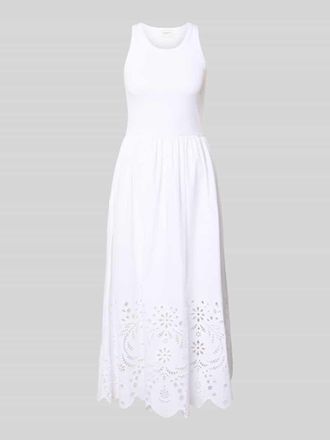 Pepe Jeans London A-Linie Midikleid aus Baumwoll-Mix Modell NAOMI in Weiss, Gr&ouml;&szlig;e L