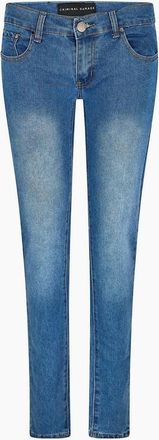 Criminal Damage Womens Wash Patterned Five Pocket Skinny Jeans - Blue - Size: 32 l32