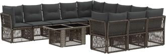vidaXL Conjunto De Sof&aacute;s De Jard&iacute;n 12 Uds. Gris Rat&aacute;n Sint&eacute;tico Vidaxl