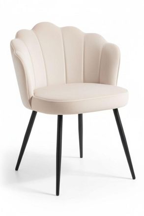 Regalos Miguel Sillas Comedor - Silla Blume Terciopelo Patas Negras - Beige