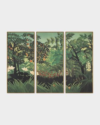 John-Richard Outlook Framed Giclee Triptych by Henry Rosseau