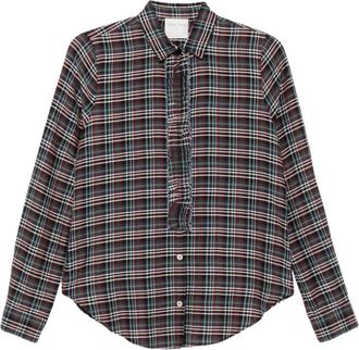 Forte_Forte My Shirt Ruched Voile Tartan Shirt - Blouses & Shirts - Mujer - Azul - XS