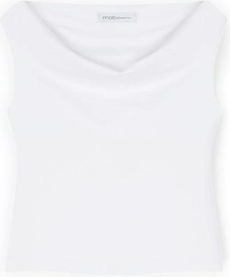 Motivi T-Shirts - Dames - Tops zonder mouwen - Wit - M - Katoen - Tops