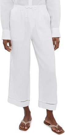 Splendid Stella Linen Trim Pants Womens Clothing White : XL (Womens 14-16) 25, Linen/Viscose