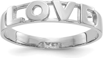 Diamond2Deal 14K White Gold LOVE Ring