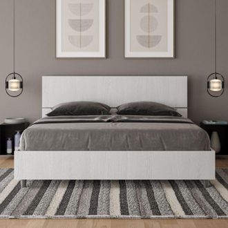 Les Tendances Les Tendances - Letto matrimoniale senza rete 160x190 testata inclinata bianco frassino Demas